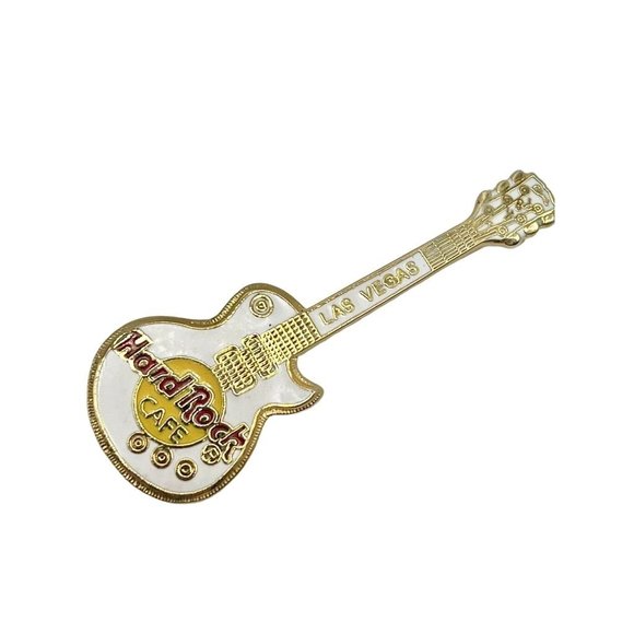 Hard Rock Cafe Jewelry - Vintage Las Vegas Hard Rock Cafe White/Gold Metal Pin